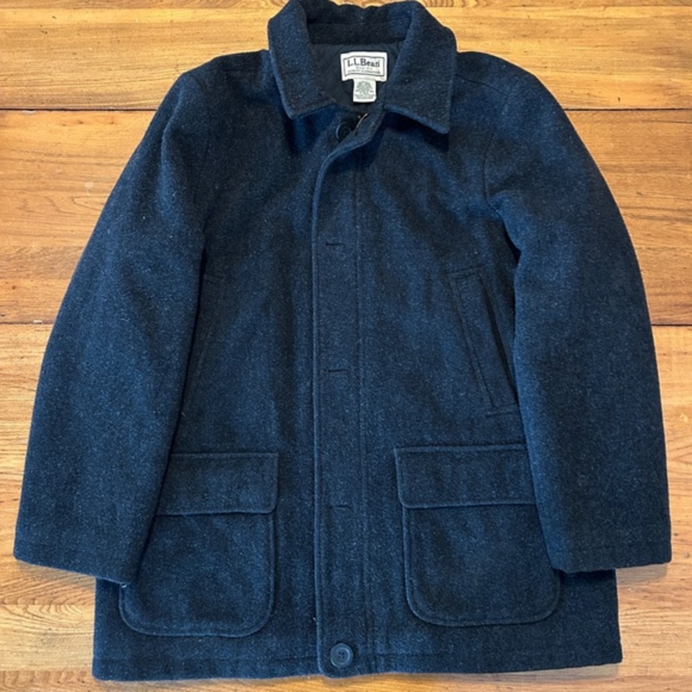 L.L Bean Heritage Wool Car Coat Thinsulate Lining Large